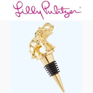 Lilly Pulitzer Gold metal elephant shaped wine stopper